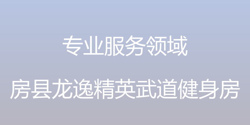 专业服务领域 - 房县龙逸精英武道健身房